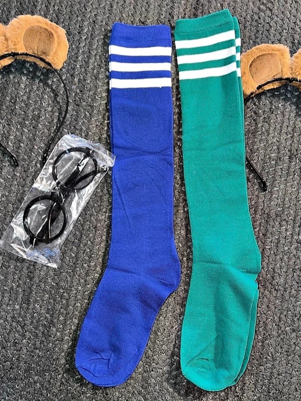 Animal Ear Costume Accessory Set Blue & Green